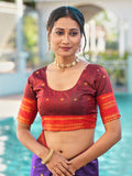 Aura Silk Weaving Design With Zari Border Banarasi Silk Saree