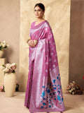 Rich Peacock Pallu Banarasi Silk Saree With Zhallar