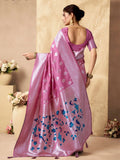 Rich Peacock Pallu Banarasi Silk Saree With Zhallar