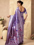 Rich Peacock Pallu Banarasi Silk Saree With Zhallar