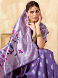 Rich Peacock Pallu Banarasi Silk Saree With Zhallar