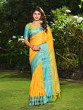 Aura Silk Weaving Design With Zari Border Banarasi Silk Saree
