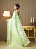 Green Organza Embroidered Saree With Blouse Piece