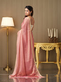 Pink silk Embellished Saree With Blouse Piece