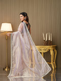 Lavender Organza Embroidered Saree With Blouse Piece
