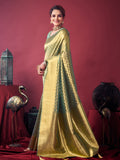 Green Tissue Silk With Weaving Silk Saree With Zhallar Saree With Blouse Piece