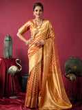 Orange Tissue Silk With Weaving Silk Saree With Zhallar Saree With Blouse Piece