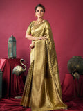 Mehndi Green Tissue Silk With Weaving Silk Saree With Zhallar Saree With Blouse Piece