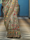 Grey Soft Silk Festive Wear Saree With Blouse Piece