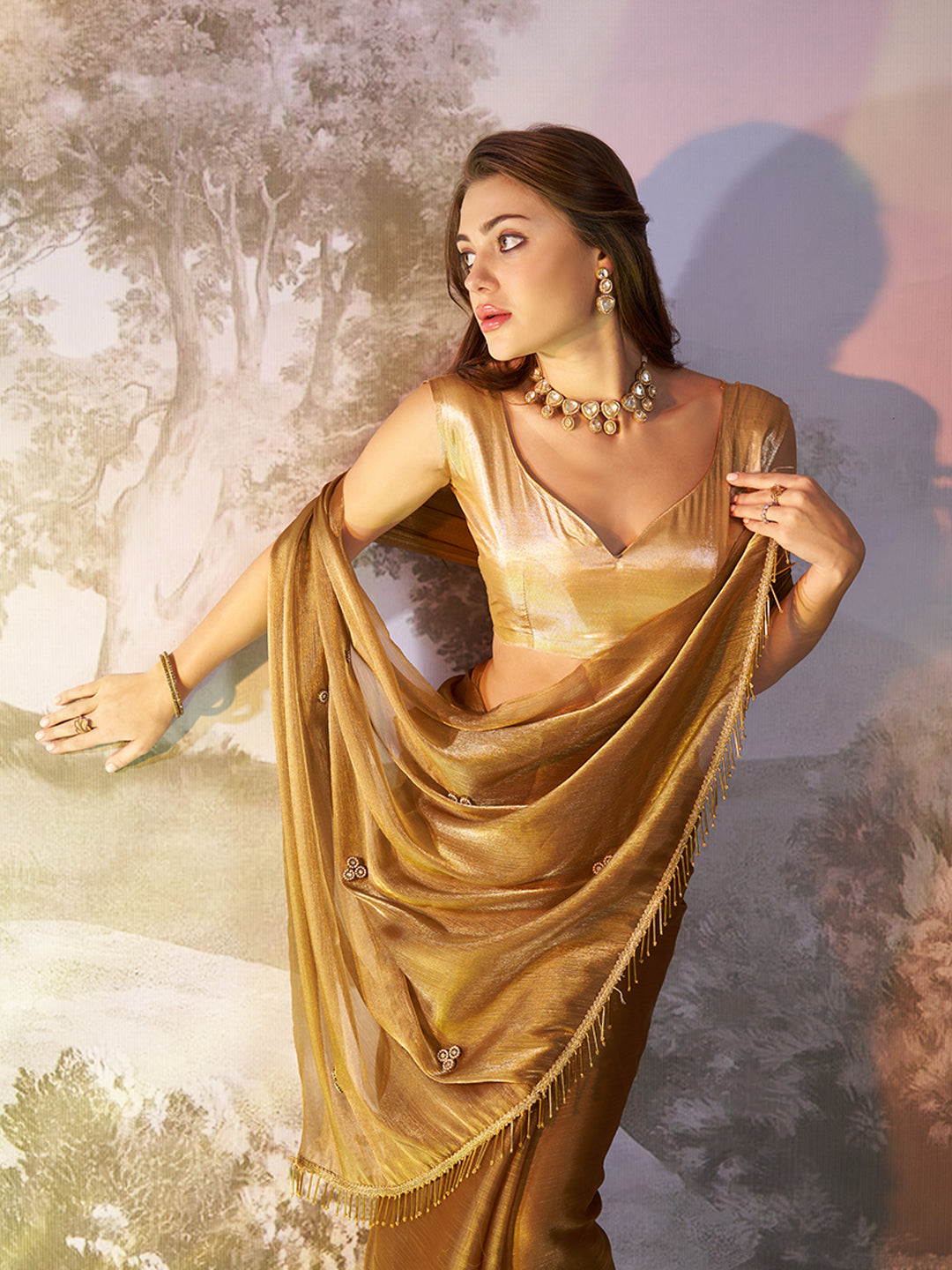 Golden Saree - Buy Beautiful Golden Colour Sarees Online | Karagiri