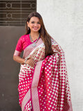 Red Silk Saree With Blouse Piece