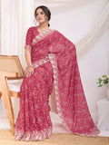 Rani Poly Georgette Festive Wear Saree With Blouse Piece