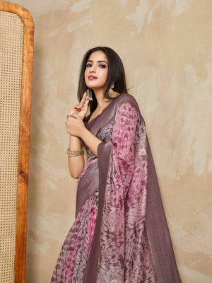 Maroon Pure Cotton Tie And Dye Printed Banarasi Rich Pallu Saree With Zari Tassels Saree With Blouse Piece