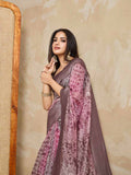 Maroon Pure Cotton Tie And Dye Printed Banarasi Rich Pallu Saree With Zari Tassels Saree With Blouse Piece
