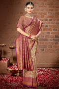 Purple Silk Saree With Blouse Piece