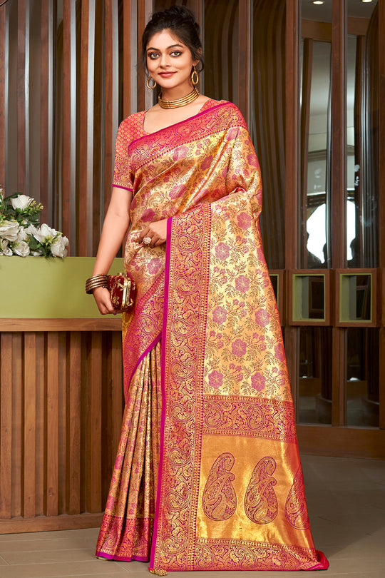 Purple Silk Saree With Blouse Piece