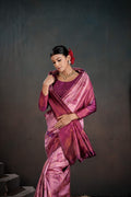 Kanjeevaram Silk Rich Palu With Contrast Blouse Weaving Silk Saree