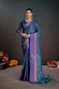 Soft Silk Chitt Palu With Contrast Blouse Weaving Saree