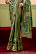 Satin Tissue Woven Design Jacquard Work Saree With Blouse Piece