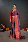 Soft Silk Chitt Palu With Contrast Blouse Weaving Saree