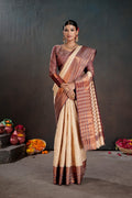 Soft Silk Chitt Palu With Contrast Blouse Weaving Saree