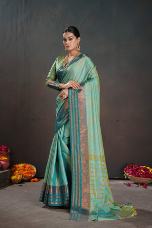 Soft Silk Chitt Palu With Contrast Blouse Weaving Saree