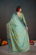 Soft Silk Chitt Palu With Contrast Blouse Weaving Saree