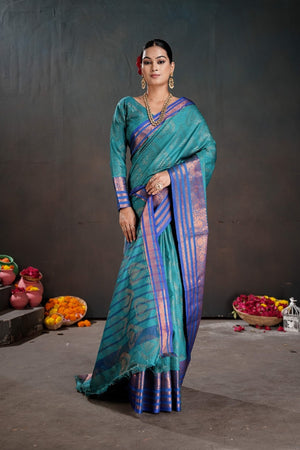 Soft Silk Chitt Palu With Contrast Blouse Weaving Saree