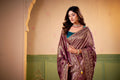Satin Tissue Woven Design Jacquard Work Handloom  Saree With Blouse Piece