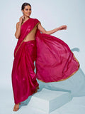 Pink Organza Party Wear Saree With Blouse Piece