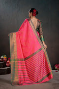 Soft Silk Chitt Palu With Contrast Blouse Weaving Saree