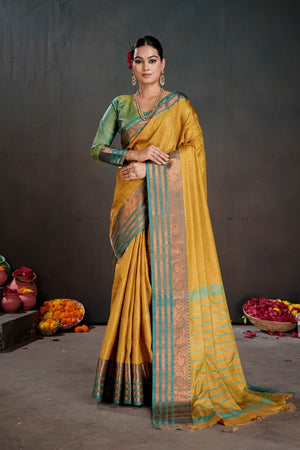 Soft Silk Chitt Palu With Contrast Blouse Weaving Saree