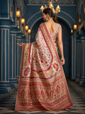 White Soft Silk Festive Wear Saree With Blouse Piece