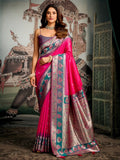 Pink Premium Soft Silk With Mina Work & Elegant Jhallar Detailing Saree With Blouse Piece