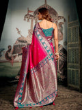 Pink Premium Soft Silk With Mina Work & Elegant Jhallar Detailing Saree With Blouse Piece