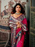 Pink Premium Soft Silk With Mina Work & Elegant Jhallar Detailing Saree With Blouse Piece