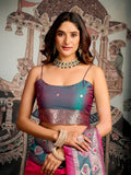Pink Premium Soft Silk With Mina Work & Elegant Jhallar Detailing Saree With Blouse Piece