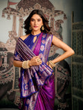 Purple Premium Soft Silk With Mina Work & Elegant Jhallar Detailing Saree With Blouse Piece