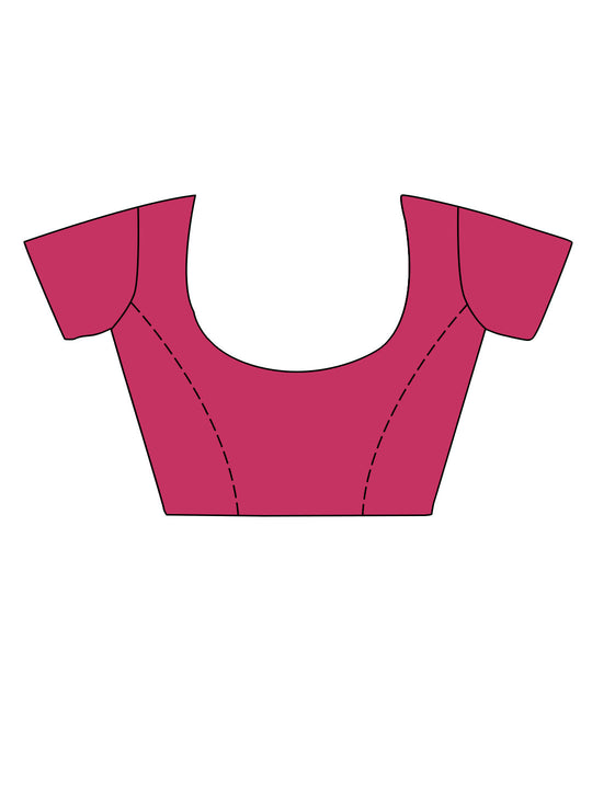 Pink Kanjivaram Silk Saree With Blouse Piece