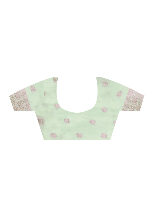 Green Art Silk Saree With Blouse Piece