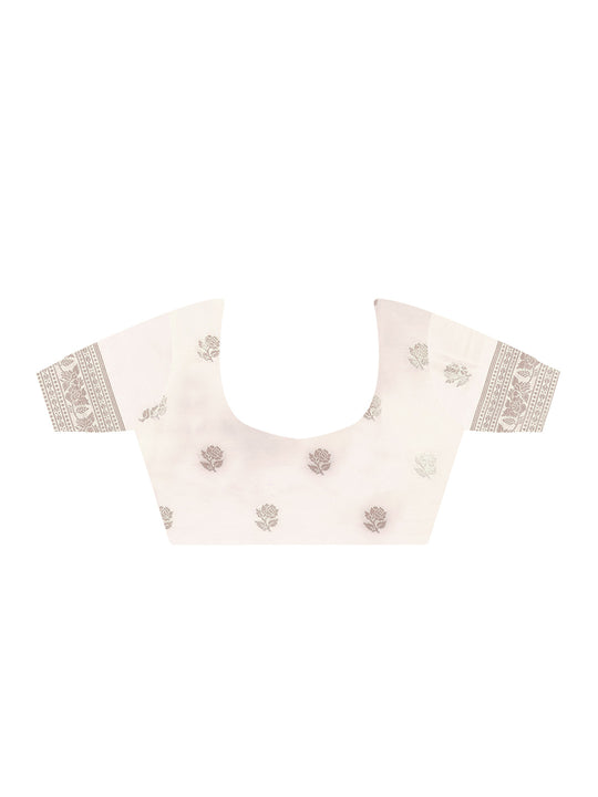 Cream Art Silk Saree With Blouse Piece