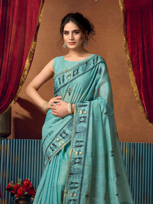 Modal Warli Work With Zhallar Banarasi Silk Saree