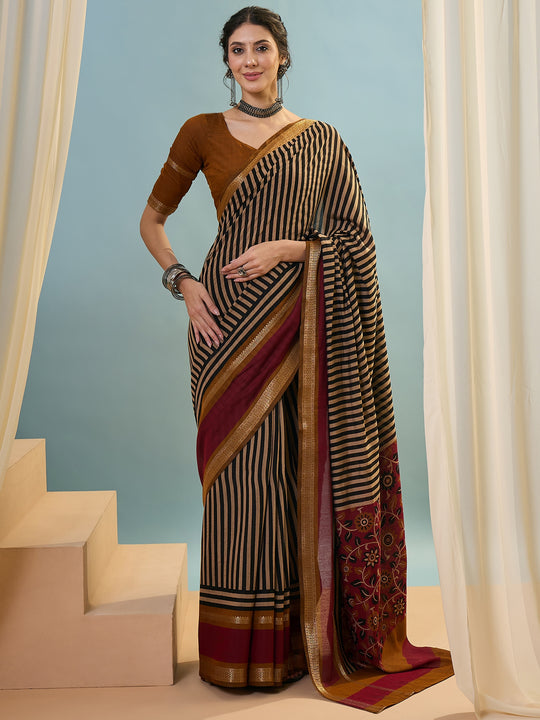 Mustard Pv Cotton Saree With Blouse Piece