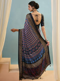 Black Semi Modal Saree With Blouse Piece
