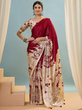 Red Semi Modal Saree With Blouse Piece