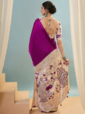 Purple Semi Modal Saree With Blouse Piece