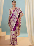 Purple Semi Modal Saree With Blouse Piece