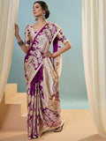 Purple Semi Modal Saree With Blouse Piece