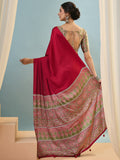 Red Semi Modal Saree With Blouse Piece