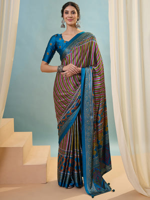 Raama Semi Modal Saree With Blouse Piece
